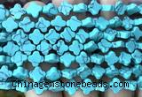 CFG1608 15 inches 8mm four leaf clover synthetic turquoise beads