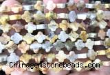 CFG1621 15 inches 8mm four leaf clover yellow crazy lace agate beads