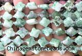 CFG1802 15 inches 12mm four leaf clover Qinghai jade beads