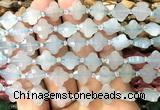 CFG1804 15 inches 12mm four leaf clover blue chalcedony beads