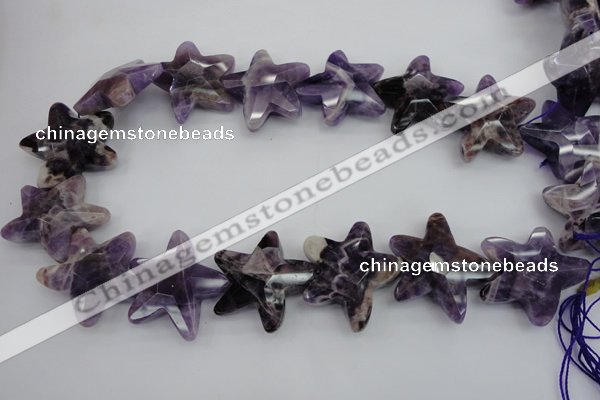 CFG911 15.5 inches 30*33mm faceted & carved star dogtooth amethyst beads