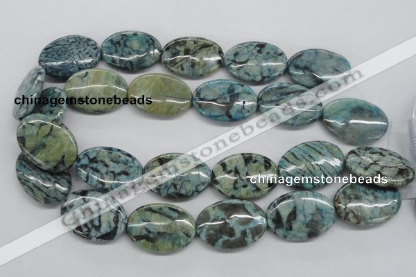 CFS114 15.5 inches 25*35mm oval blue feldspar gemstone beads