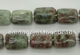 CGA74 15.5 inches 10*14mm rectangle red green garnet gemstone beads