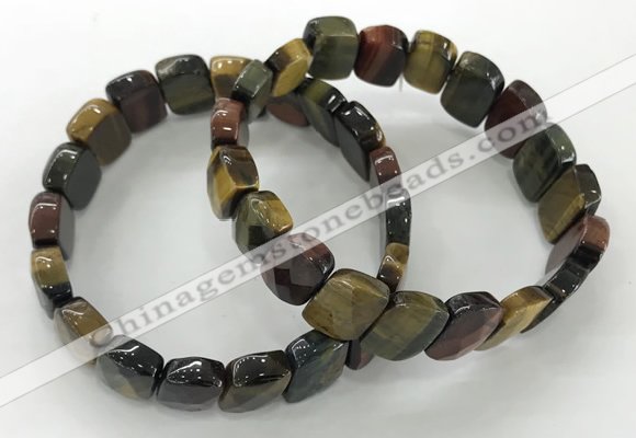 CGB3272 7.5 inches 10*15mm faceted marquise mixed tiger eye bracelets