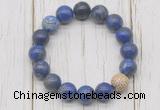 CGB5669 10mm, 12mm lapis lazuli beads with zircon ball charm bracelets