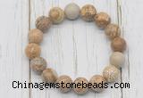 CGB5733 10mm, 12mm picture jasper beads with zircon ball charm bracelets