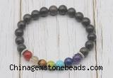 CGB6236 8mm coffee jasper 7 chakra beaded mala stretchy bracelets