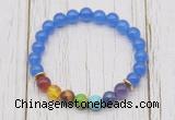 CGB6259 8mm candy jade 7 chakra beaded mala stretchy bracelets