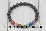 CGB6294 8mm golden obsidian 7 chakra beaded mala stretchy bracelets