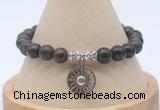 CGB7760 8mm coffee jasper bead with luckly charm bracelets