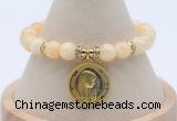 CGB7782 8mm honey jade bead with luckly charm bracelets