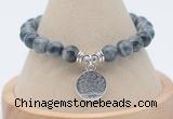 CGB7822 8mm eagle eye jasper bead with luckly charm bracelets