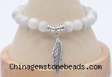 CGB7855 8mm white crazy lace agate bead with luckly charm bracelets