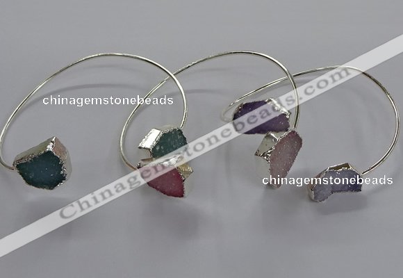 CGB955 13*18mm - 15*20mm freeform druzy agate bangles wholesale