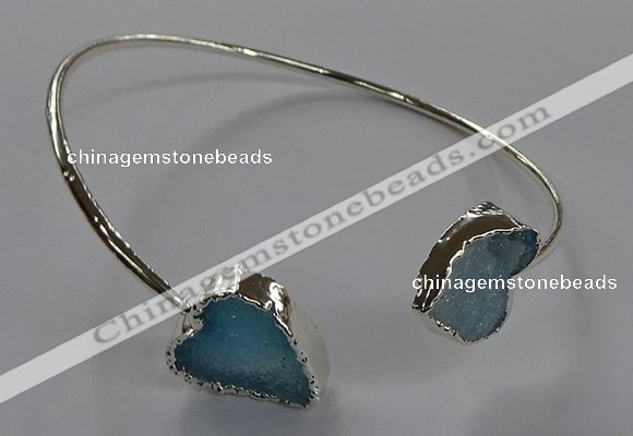 CGB961 15*15mm - 18*18mm heart druzy agate bangles wholesale