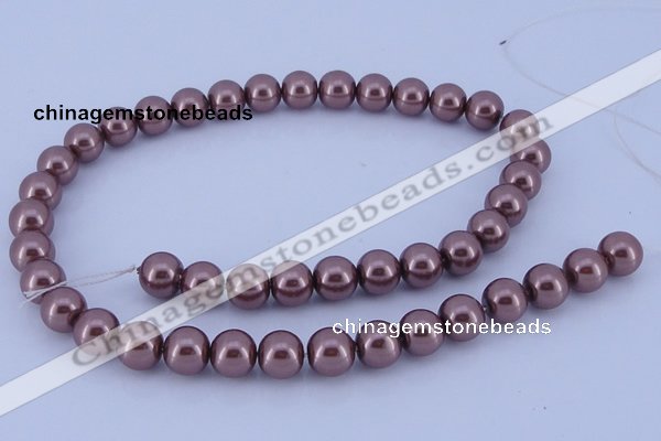 CGL122 10PCS 16 inches 4mm round dyed glass pearl beads wholesale