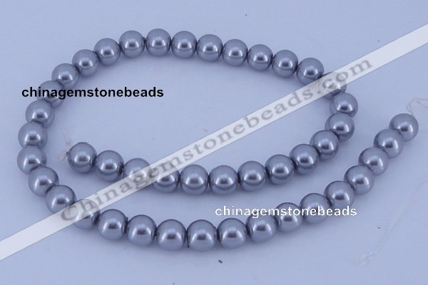 CGL198 5PCS 16 inches 16mm round dyed glass pearl beads wholesale