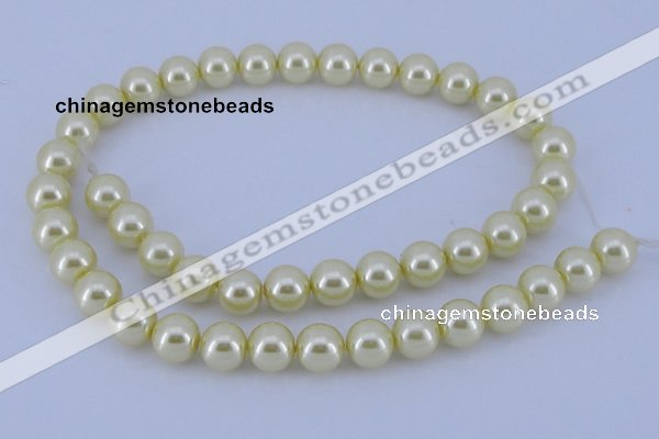 CGL86 5PCS 16 inches 12mm round dyed glass pearl beads wholesale