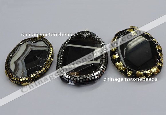 CGP3073 50*65mm - 55*70mm freeform agate gemstone pendants