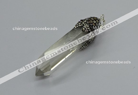 CGP3215 12*55mm - 15*45mm sticks white crystal pendants