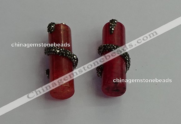 CGP350 12*40mm tube agate gemstone pendants wholesale