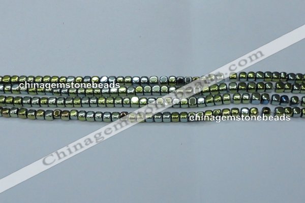 CHE869 15.5 inches 4*4mm dice platedhematite beads wholesale