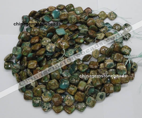 CIJ23 15.5 inches 16*16mm diamond impression jasper beads wholesale