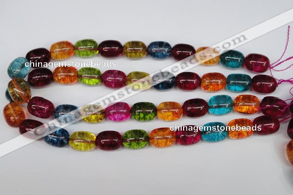 CKQ113 15.5 inches 14*18mm drum dyed crackle quartz beads