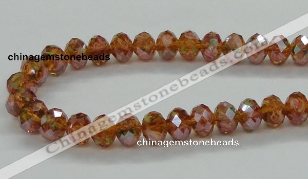 CLG21 13.5 inches 9*12mm faceted rondelle handmade lampwork beads