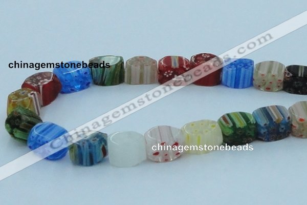 CLG579 16 inches 12*15mm faceted cuboid lampwork glass beads