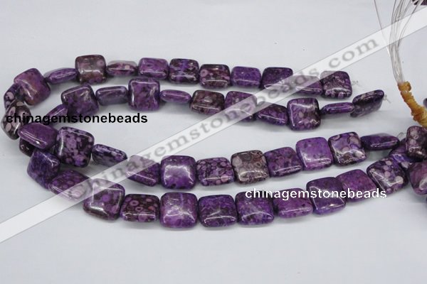 CMB38 15.5 inches 16*16mm square dyed natural medical stone beads