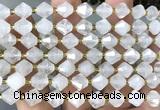 CME451 15 inches 8mm faceted bicone Angola clear quartz beads