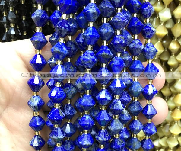 CME470 15 inches 8mm faceted bicone lapis lazuli beads wholesale