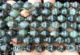 CME611 15 inches 10*11mm bicone blood jasper beads wholesale