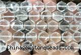 CME750 15 inches 12mm faceted hexagon white crystal beads