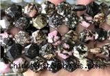 CME760 15 inches 12mm faceted hexagon rhodonite gemstone beads