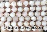 CME801 15 inches 8*10mm faceted bicone rose quartz beads