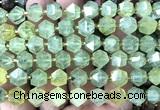 CME807 15 inches 8*10mm faceted bicone green rutilated quartz beads