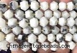 CME815 15 inches 8*10mm faceted bicone white moonstone beads