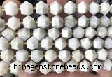 CME820 15 inches 8*10mm faceted bicone white crazy lace agate beads