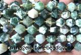 CME823 15 inches 8*10mm faceted bicone tree agate beads