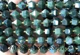 CME824 15 inches 8*10mm faceted bicone moss agate beads