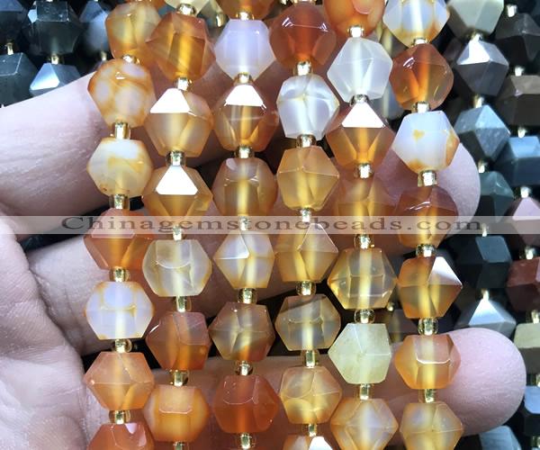 CME827 15 inches 8*10mm faceted bicone carnelian beads