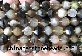 CME836 15 inches 8*10mm faceted bicone coffee banded agate beads