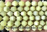 CME841 15 inches 8*10mm faceted bicone lemon jade beads