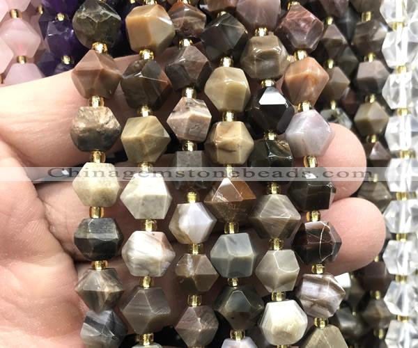 CME859 15 inches 8*10mm faceted bicone wooden jasper beads