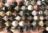 CME859 15 inches 8*10mm faceted bicone wooden jasper beads