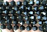 CME871 15 inches 8*10mm faceted bicone black obsidian beads