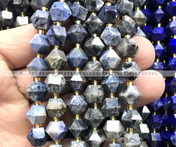 CME879 15 inches 8*10mm faceted bicone sunset dumortierite beads