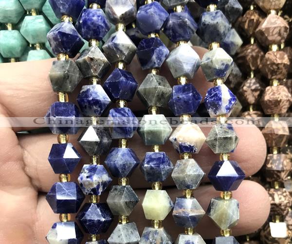 CME880 15 inches 8*10mm faceted bicone orange sodalite beads